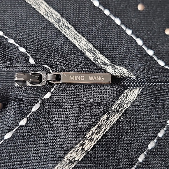 Ming Wang Black and Silver Patterned Jacket Large - Picture 3 of 8
